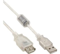 Kabelis Usb Inline Usb-a - Usb-a 1 M Caurspīdīgs (34610q)