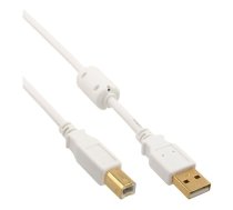 Kabelis Usb Inline Usb-a - Usb-b 1.5 M Balts (34515w)