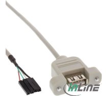 InLine USB zew. - USB wew., 0.4m, Szary (33440F)