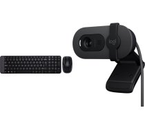 Tastatūra + Pele Logitech Mk220 Wireless Combo (920-003161) + Brio 100 (960-001585)