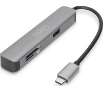 Stacija/replikators Digitus Usb-c 5 Portów 4k 30hz Hdmi 2x Usb3.0 Microsd Sd/mmc (da-70891)