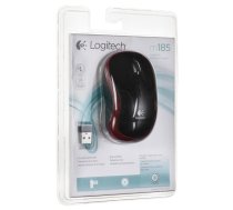 Pele Bezvadu Logitech M185 910-002237 (optiskais; 1000 Dpi; Krāsa Sarkans)