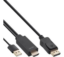 Kabelis Inline Inline® Hdmi To Displayport Converter Cable, 4k, Black/gold, 1.5m