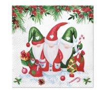 Godan Paper napkins PAW Christmas Gnomes 33 x 33 cm, 20 gab - Ziemassvētku Rūķi Salvetes