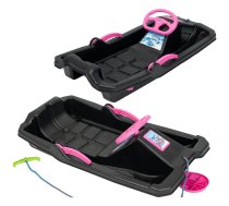 Ragavas Plastmasas Ar Bremzēm I Kierownicą Adaś 84x43x25cm Melns Z Rozā