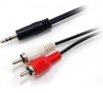 Kabelis Equip Jack 3.5mm - Rca (cinch) X2 2.5m Melns (14709207)