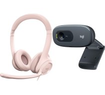 Austiņas Logitech H390 Rose  (981-001281) + C270 (960-001063)