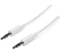 Kabelis Startech Jack 3.5mm - Jack 3.5mm 1m Balts (mu1mmmswh)