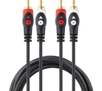 Kabelis Libox Rca (cinch) X2 - Rca (cinch) X2 5m Melns (lb0021)