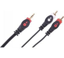 Kabelis Libox Jack 3.5mm - Rca (cinch) X2 5m Melns (lb0024)