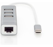 HUB USB Digitus 1x RJ-45 + 3x USB-A 2.0 (DA-70253)