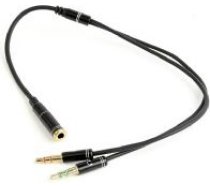 Kabelis Gembird Jack 3.5mm - Jack 3.5mm X2 0.2m Melns (cca-418m)