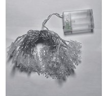 Ziemassvētku Gaismas Led Snowflake/star - 10m/80 Lampek Silts Balts/warm White Zasilane Bat. 3xaa Ehd-ls06