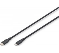 Kabelis Usb Digitus Usb Silicone Charging Cable, Usb-c - Lightning 1m, Usb 2.0, 60w, Black