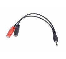 Kabelis Gembird Jack 3.5mm - Jack 3.5mm 0.2m Melns (cca417w)
