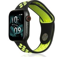 Beline Beline Siksna Apple Watch Sport Silicone 38/40/41mm Melns-laims Black/lime