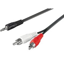 Kabelis Techly Jack 3.5mm - Rca (cinch) X2 0.5m Melns (504402)