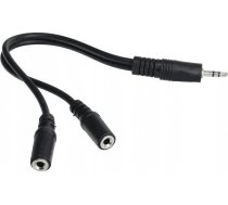 Kabelis Inline Jack 3.5mm - Jack 3.5mm X2 0.2m Melns (99300)