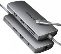 Hub Usb Axagon Hmc-8hlsa Wieloportowy Hub Usb-c 3.2 Gen 1 Hub, 3x Usb-a + 4k/30hz Hdmi + Sd/microsd, Glan, Audio, Pd 100w, 20cm Usb-c Kabelis