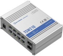 Sistēma Pārraides Signāla Av Teltonika Switch Niezarządzalny Teltonika Tsw210, 8x Gigabit Ethernet, 2x Sfp, Alumīnija Korpuss
