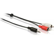 Kabelis Philips Jack 3.5mm - Rca (cinch) X2 1.5m Melns (swa2527w/10)