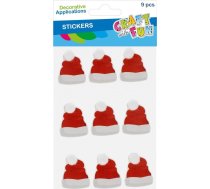 Ziemassvētku Rotājums Craft With Fun Rotājums Bn Uzlīmes Cepurītes 9gab Cf Pbh 12/144