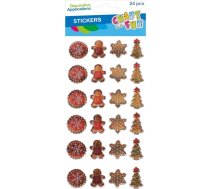 Ziemassvētku Rotājums Craft With Fun Rotājums Bn Uzlīmes Metalc Mix 24gab Cf 12/144