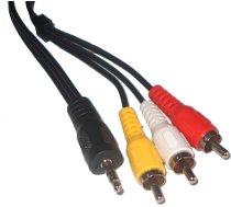 Kabelis Jack 3.5mm - Rca (cinch) X3 1.5m Melns (kpo2851-1,5)