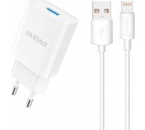 Lādētājs Dudao Lādētājs Tíkla Dudao A4eu Usb-a 2.1a - Balta + Kabelis Usb-a - Lightning