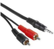Kabelis Premiumcord Jack 3.5mm - Rca (cinch) X2 2m Melns (kjackcin)