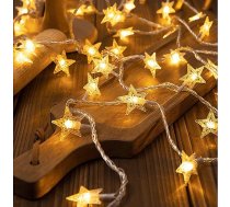 Ziemassvētku Gaismas Led Snowflake/star - 6m/40 Lampek Silts Balts/warm White Zasilane Bat. 3xaa Ehd-ls05