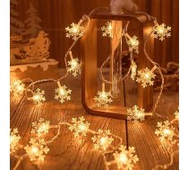 Ziemassvētku Gaismas Led Snowflake/star - 3m/20 Lampek Silts Balts/warm White Zasilane Bat. 3xaa Ehd-ls04