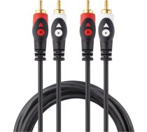 Kabelis Libox Rca (cinch) X2 - Rca (cinch) X2 1.5m Melns (lb0019)
