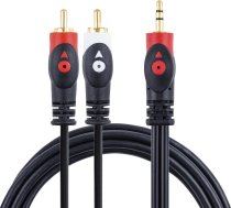 Kabelis Libox Jack 3.5mm - Rca (cinch) X2 3m Melns (lb0023)