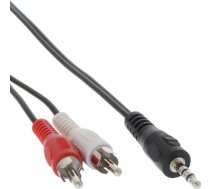 Kabelis Inline Jack 3.5mm - Rca (cinch) X2 1m Melns (89944l)