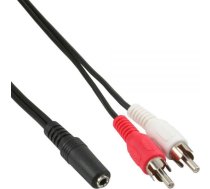Kabelis Inline Jack 3.5mm - Rca (cinch) X2 0.2m Melns (89940l)