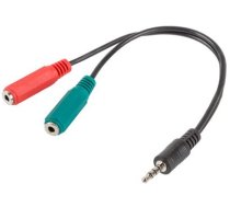 Kabelis Lanberg Jack 3.5mm - Jack 3.5mm X2 0.2m Melns (ad-0023-bk)