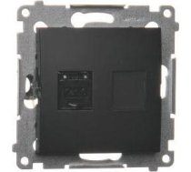Kontakt-simon Simon 54 Ligzda Datoru Vienvietīgs Rj45 Kategorija 6 Z Przesłoną Przeciwkurzową (modulis) Melns Mat D61.01/49