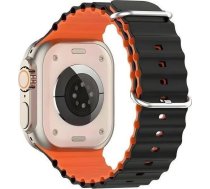 Beline Beline Siksna Apple Watch Silicone Waves 38/40/41mm Melns-Oranžs /black-orange Box