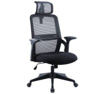 Amo-80 Melns Ergonomisks Krēsls Biroja Uz Riteņiem Ar Regulēšanu