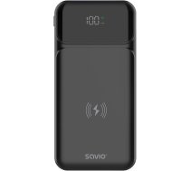 Savio Ba-09 Powerbank 10000 Mah, Melns, Uzlāde Indukcijas