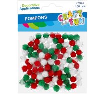 Ziemassvētku Rotājums Craft With Fun Rotājums Dekors Pompon 100gab/7mm 3kol Cf 12/144