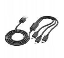 Kabelis 3in1 Usb A Do Lightning / Micro Usb / Usb C Hoco 2a X74 1 M Melns