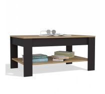 Galdiņš Kafijas Ohio Ozols Artisan Melns Sols Plaukti Viesistabai 93x58x43,5 Cm