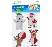 Ziemassvētku Rotājums Craft With Fun Rotājums Bn Uzlīmes Zima Mix Harm 4gab Cf12/144