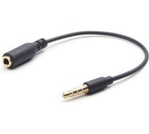Kabelis Gembird Jack 3.5mm - Jack 3.5mm 0.15m Melns (cca-419)