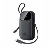 Powerbank Baseus Enerfill Fc31 10000mah 22.5w Ar Displeju Digitālo I 2 Wbudowanymi Kablami (usb-c + Lightning) - Melns