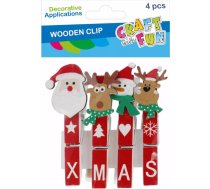 Ziemassvētku Rotājums Craft With Fun Rotājums Bn Veļas knaģi Mix 4gab/7cm Cf Pbh 12/144