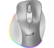 Pele Genius Pele Bezvadu, Genius Ergo 9000s Pro, Sudraba, Optiskais, 2400dpi
