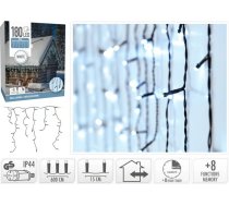 Koopman Ziemassvētku Gaismas Priekškars Gaismas Zew 180 Led Regulators Timer Zimny Balts Kabelis Zaļš